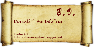 Borsó Verbéna névjegykártya